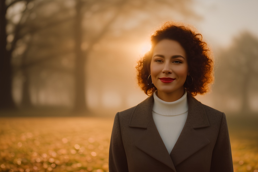 Sunrise, woman.