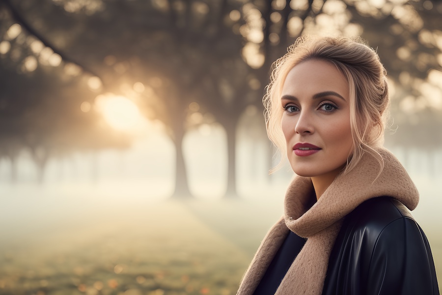 beautiful woman, park