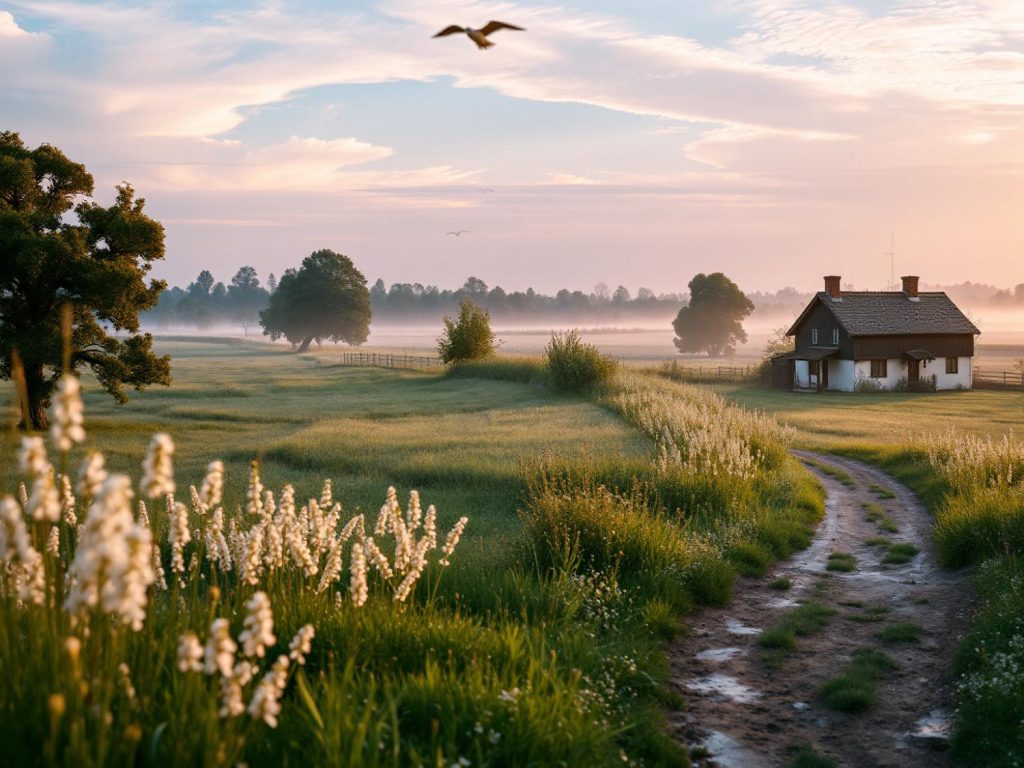 bring out your Wanderlust: Samsonite Tote-A-Ton Duffel Bag – The Ultimate Travel Companion for Every Adventure A dirt path winds to a charming house amidst lush fields and wildflowers, bathed in morning glow. A bird soars, your Samsonite Tote-A-Ton duffel bag poised for style-savvy adventures.